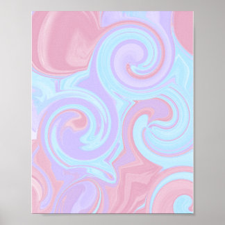 Roze & Blauwe Krullen ( De suikerspin ) Poster