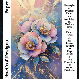 Roze Blauwe Lavendel & Gouden Pioenen CT4 Craft Pa