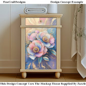 Roze Blauwe Lavendel & Gouden Pioenen CT4 Decoupag Tissuepapier