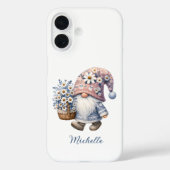 Roze Blauwe Lente Bloemen Gnome Case-Mate iPhone Case (Achterkant)