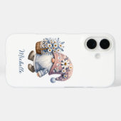 Roze Blauwe Lente Bloemen Gnome Case-Mate iPhone Case (Achterkant (horizontaal))