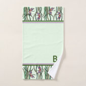 Roze blauwe libellen en groene bladeren bad handdoek (Handdoek)