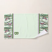 Roze blauwe libellen en groene bladeren bad handdoek (Handdoek)
