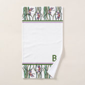 Roze blauwe libellen en groene bladeren bad handdoek (Handdoek)