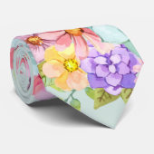 Roze blauwe lichtgroene Stropdas voor florale brui (Opgerold)