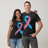Roze blauwe lintje SIDS Bewustmakingsmaand Basebal T-shirt (Unisex)
