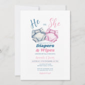 Roze blauwe luiers en doekjes Gender Reveal Gingha Kaart (Voorkant)