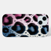 Roze & Blauwe Luipaardbont Dierenprint Stippen Case-Mate iPhone Case (Achterkant (horizontaal))