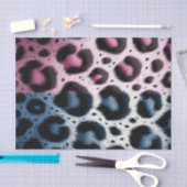 Roze & Blauwe Luipaardbont Dierenprint Stippen Tissuepapier (Craft)