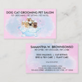 Roze blauwe luis crat dog visitekaartje (Voorkant / Achterkant)