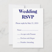Roze blauwe Magen Wedding RSVP (Achterkant)