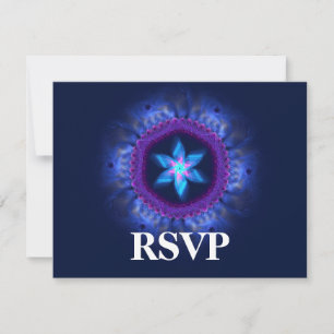 Roze blauwe Magen Wedding RSVP Kaartje