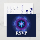 Roze blauwe Magen Wedding RSVP Kaartje (Voorkant / Achterkant)