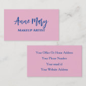 Roze blauwe makreel artistieke schoonheidshaar Sal Visitekaartje (Voorkant / Achterkant)