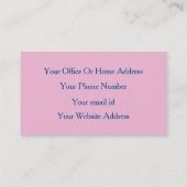 Roze blauwe makreel artistieke schoonheidshaar Sal Visitekaartje (Achterkant)