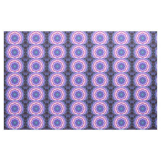 roze blauwe mandala patroon stof (Fat Quarter)