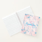  roze blauwe marmer naam op maat notitieboek (Binnen)