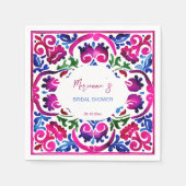 Roze blauwe Mexicaanse tegels bruidsdouche servies Servet (Voorkant)