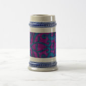Roze Blauwe Motif 22 oz Stein Bierpul (Center)