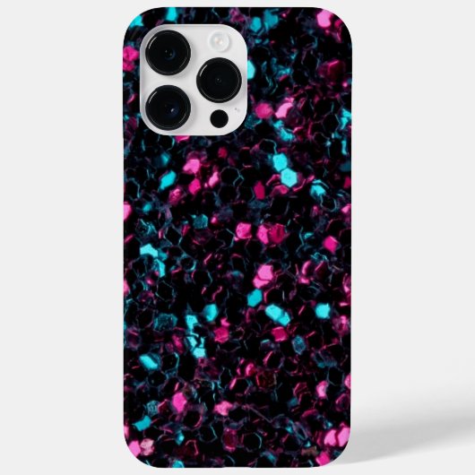 Roze blauwe mozaïekglitter Case-Mate iPhone case (Achterkant)