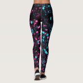Roze blauwe mozaïekglitter leggings (Achterkant)