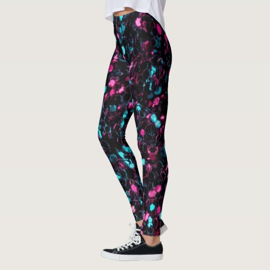 Roze blauwe mozaïekglitter leggings (Links)