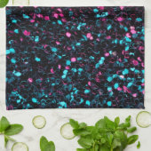 Roze blauwe mozaïekglitter theedoek (Gevouwen)