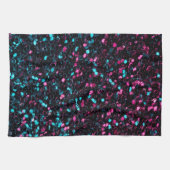 Roze blauwe mozaïekglitter theedoek (Horizontaal)