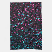 Roze blauwe mozaïekglitter theedoek (Verticaal)