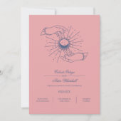 Roze & Blauwe Mystieke Handen Hemelse Handvasten Kaart (Voorkant)