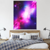 Roze Blauwe Nebula Galaxy Kunst Vergerekt Canvas (Insitu (Slaapkamer))