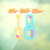 Roze & Blauwe Neon Nail Bar Gloed Esthetisch Teken Raamsticker (Vel 3)