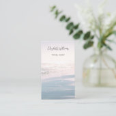 Roze Blauwe Oceaan Licht | QR-code Visitekaartje (Staand voorkant)