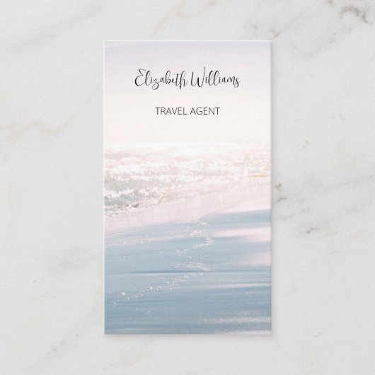 Roze Blauwe Oceaan Licht | QR-code Visitekaartje (Voorkant)