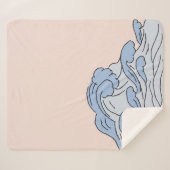 Roze/Blauwe oceaangolven esthetisch met strand Sherpa Deken (Voorkant (horizontaal))