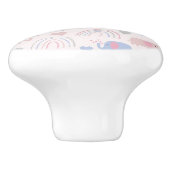Roze Blauwe Olephants Rainbows Baby Nursery Keramische Knop (Zijkant)