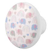 Roze Blauwe Olephants Rainbows Baby Nursery Keramische Knop (Rechts)