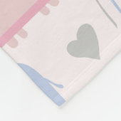Roze Blauwe Olephants Rainbows Nursery Fleece Deken (Hoek)