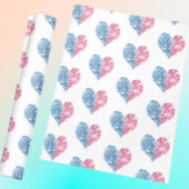 Roze blauwe ombre glitter Heart Baby Cadeaupapier