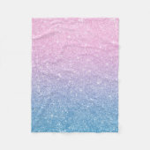 Roze Blauwe Ombre Gradiënt Glitter Baby Fleece Deken (Voorkant)
