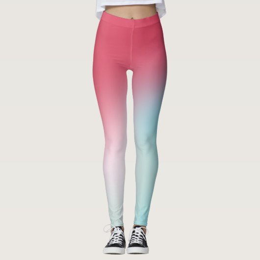 Roze blauwe ombre gradiënt leggings (Voorkant)