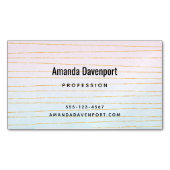 Roze Blauwe Ombre met dunne gouden lijnen Magnetisch Visitekaartje (Voorkant)