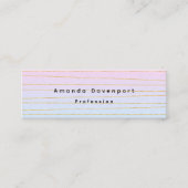 Roze Blauwe Ombre met dunne gouden lijnen Mini Visitekaartje (Voorkant)