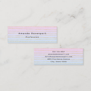 Roze Blauwe Ombre met dunne gouden lijnen Mini Visitekaartje