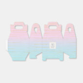 Roze Blauwe Ombre met Dunne Gouden Lijnen Trouwen Bedankdoosjes (Uitgevouwen)