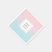 Roze Blauwe Ombre met Dunne Gouden Lijnen Trouwen Servet (Hoek)