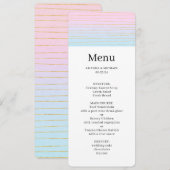 Roze Blauwe Ombre met Dunne Gouden Lijnen Trouwmen Kaart (Voorkant / Achterkant)