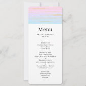 Roze Blauwe Ombre met Dunne Gouden Lijnen Trouwmen Kaart (Voorkant)