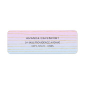 Roze Blauwe Ombre met Gouden Lijnen Adres Etiket (Voorkant)
