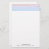 Roze Blauwe Ombre met Gouden Lijnen Briefpapier (Voorkant / Achterkant)